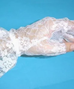 Sweidas Womens Madonna Gloves Lace Finger-less White