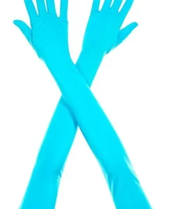 Music Legs Opera Length Gloves Turquoise