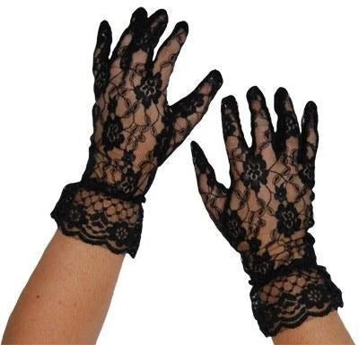 Sweidas Wild Child Short Lace 80's Ladies Disco Gloves Black 3 Sweidas Wild Child Short Lace 80's Ladies Disco Gloves Black