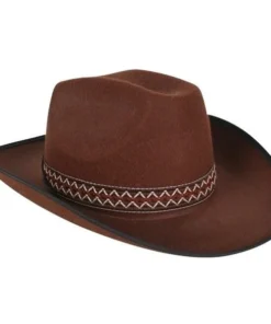 Tomfoolery Cowboy Brown Costume Hat With Woven Band Mens