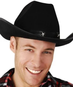 Tomfoolery Cowboy Hat Black With Silver Star On Band