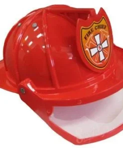 Sweidas Mens Red Fireman Costume Hat Chief Helmet