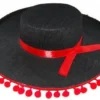 Sweidas Spanish Costume Hat With Red Pom Poms Ball Trim Buy Costumes