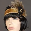 Interalia Netting Gold Flapper Deluxe Headband Womens