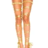 Music Legs Womens Roman Metallic Gold Greek Ladies Costume Leg Wraps Stockings