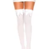 Music Legs Stockings Thigh High Stay-ups With Bows Opaque