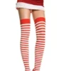 Music Legs Stay-Ups Striped Red/White Stockings Fancy Dress Costume Accessory Womens 1 Music Legs Stay-Ups Striped Red/White Stockings Fancy Dress Costume Accessory Womens