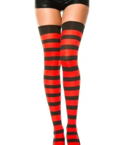 Music Legs Thigh Hi Wide Striped Stay-Up Stockings Womens 7 Music Legs Thigh Hi Wide Striped Stay-Up Stockings Womens