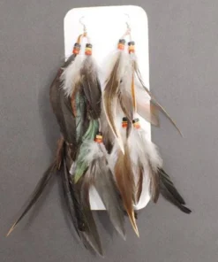 Interalia Indian Feather Earrings Extra Long