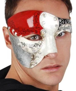 Tomfoolery Maestro Red And Silver Eye Mask