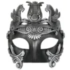 Tomfoolery Centurion Roman Mask Venetian Style Black Men's Masquerade