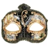 Tomfoolery Salvatore Venetian Style Men's Masquerade Mask Black