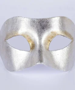 Carta Alta Womens Masquerade Silver Plain Eye Mask Unisex Venetian