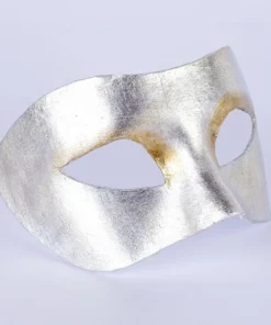 Carta Alta Womens Masquerade Silver Plain Eye Mask Unisex Venetian