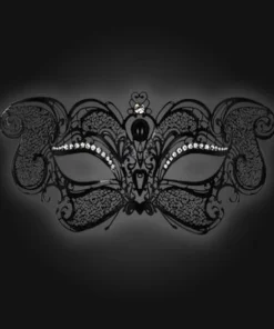 Carta Alta Gatto Cat Black Filigree Venetian Mask Authentic Italian Masquerade Womens