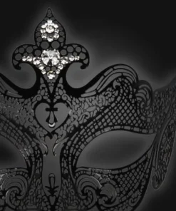 Carta Alta Giglio Venetian Mask Filigree Metal & Crystal Ladies Masquerade Womens