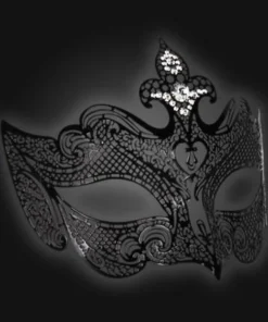 Carta Alta Giglio Venetian Mask Filigree Metal & Crystal Ladies Masquerade Womens