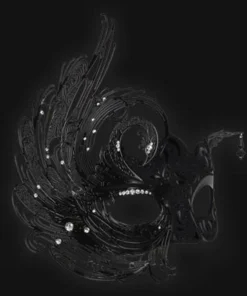 Carta Alta Womens Swan Black Venetian Women's Filigree Deluxe Masquerade Mask