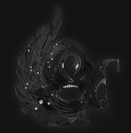 Carta Alta Womens Swan Black Venetian Women's Filigree Deluxe Masquerade Mask 3 Carta Alta Womens Swan Black Venetian Women's Filigree Deluxe Masquerade Mask