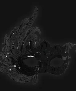 Carta Alta Womens Swan Black Venetian Women's Filigree Deluxe Masquerade Mask