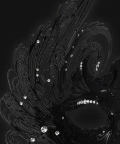 Carta Alta Womens Swan Black Venetian Women's Filigree Deluxe Masquerade Mask 7 Carta Alta Womens Swan Black Venetian Women's Filigree Deluxe Masquerade Mask