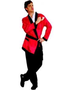 Sweidas Hugh Smoking Jacket Red Playboy Robe Fancy Dress Party Costume