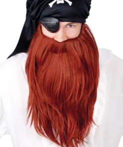 Tomfoolery Mens Pirate Red Fake Costume Beard