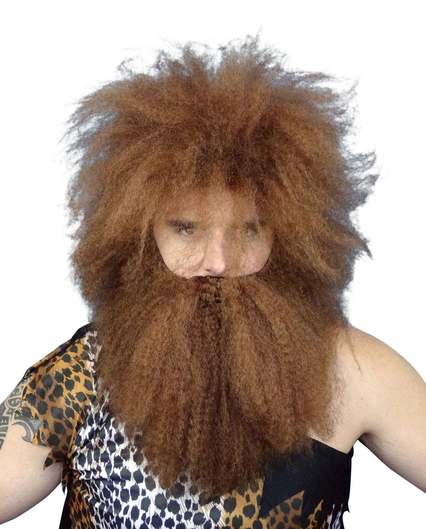 Carnival Products Mens Caveman Wig & Beard Costume Set Cast Away Fancy Dress 3 Carnival Products Mens Caveman Wig & Beard Costume Set Cast Away Fancy Dress