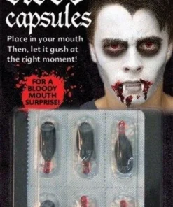 Jack In The Box Blood Capsules Vampire Liquid Fake Pills Halloween Gag Joke Party Set Womens