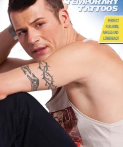 Tinsley Transfers Barbed Wire & Chain Body Bands Temporary Tattoos Womens