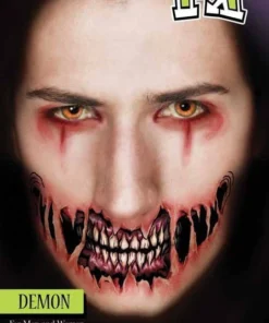 Tinsley Transfers Demon Big Mouth Temporary Tattoos