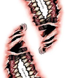 Tinsley Transfers Demon Big Mouth Temporary Tattoos