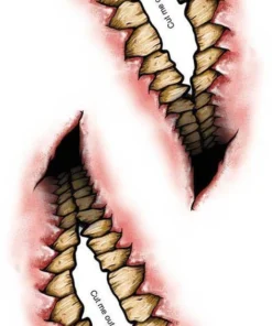 Tinsley Transfers Womens Evil Grin Big Mouth Tattoo