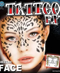 Tinsley Transfers Cheetah Face Temporary Stick On Tattoo