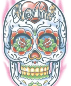 Tinsley Transfers El Amor Day Of The Dead Temporary Tattoo