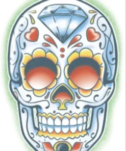 Tinsley Transfers El Jugador Day Of The Dead Temporary Tattoo