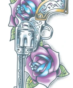 Tinsley Transfers Pistol Day Of The Dead Temporary Tattoo