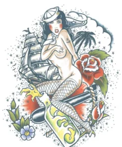 Tinsley Transfers Sailor Extra Large Nautical Temporary Tattoo
