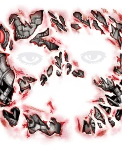 Tinsley Transfers Cyborg Fake Temporary Face Tattoo Halloween Costume Makeup Womens
