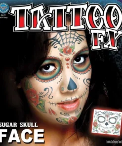 Tinsley Transfers Sugar Skull Face Temporary Tattoo Buy Costumes