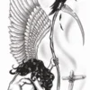 Tinsley Transfers Womens Angel Of Death Gothic Temporary Tattoo