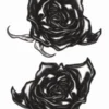 Tinsley Transfers Roses Gothic Black Temporary Tattoo 2 Tinsley Transfers Roses Gothic Black Temporary Tattoo
