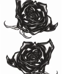 Tinsley Transfers Roses Gothic Black Temporary Tattoo