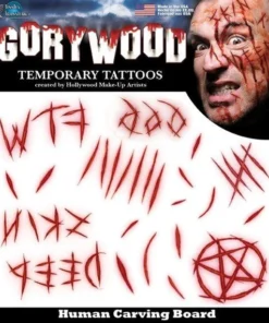 Tinsley Transfers Carving Board Halloween Temporary Tattoos