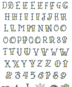 Tinsley Transfers Womens Alphabet Fake Knuckles Temporary Tattoos Costume Make Up