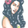 Tinsley Transfers Womens Aloha Pin Up Temporary Tattoo 1 Tinsley Transfers Womens Aloha Pin Up Temporary Tattoo