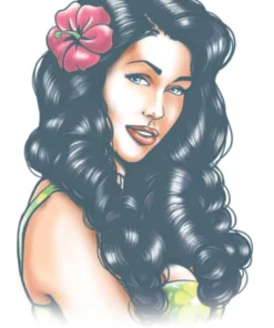 Tinsley Transfers Womens Aloha Pin Up Temporary Tattoo
