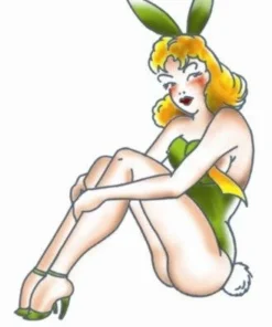 Tinsley Transfers Womens Bunny Girl Pin Up Temporary Tattoo