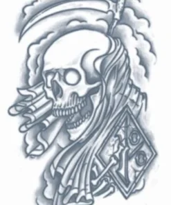 Interalia Reaper Skull With Sickle Tattoo Womens