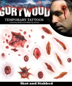 Tinsley Transfers Shot & Stabbed Temporary Tattoos Buy Costumes